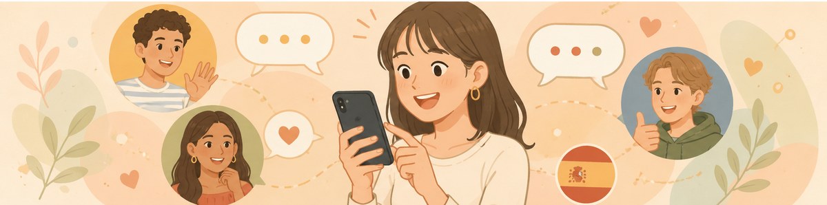 言語交換アプリで世界中の人とつながる女性