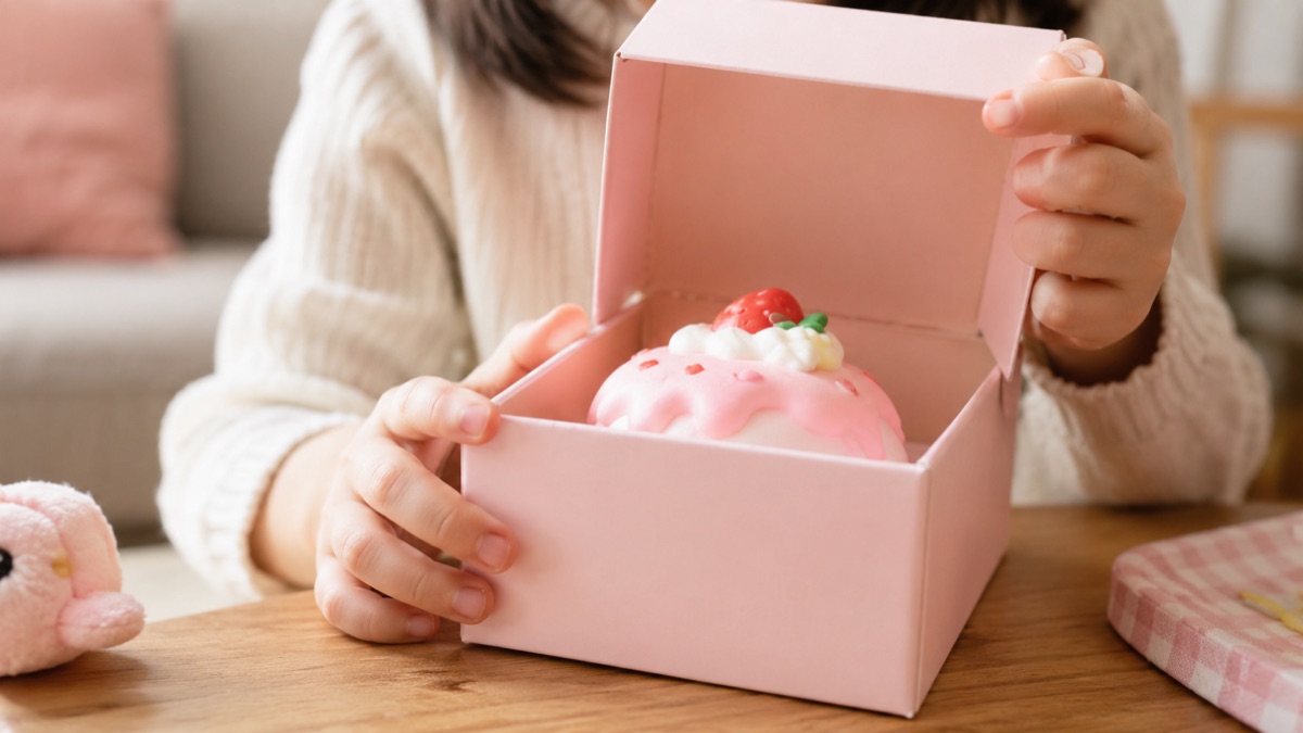 箱を開けてスクイーズを取り出す子ども（イメージ）
