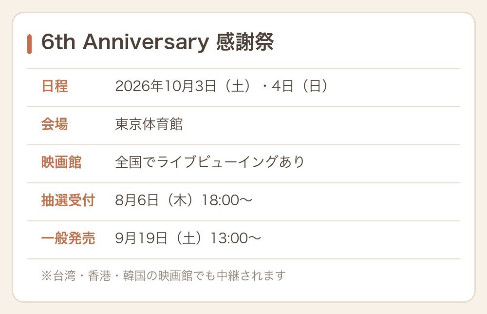 プロセカ6周年感謝祭の日程とチケット情報