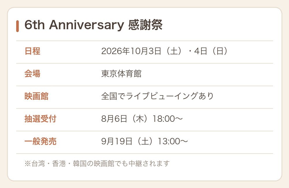プロセカ6周年感謝祭の日程とチケット情報